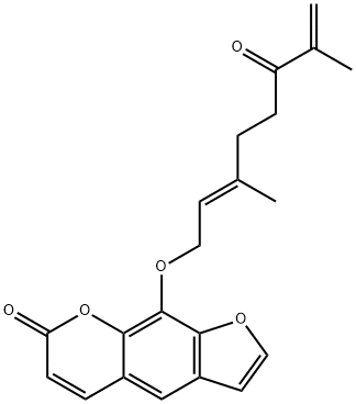 9-[[(2E)-3,7-二甲基-6-氧代-2,7-辛二烯基]氧基]-7H-呋喃并[3,2-G][1]苯并吡喃-7-酮 结构式