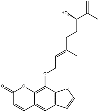 8-[(E)-6-羟基-3,7-二甲基辛-2,7-二烯基氧基]补骨脂素, 205115-75-9, 结构式