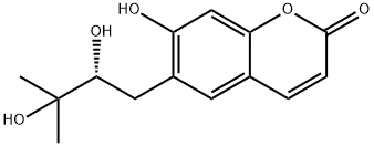 6-[(R)-2,3-ジヒドロキシ-3-メチルブチル]-7-ヒドロキシ-2H-1-ベンゾピラン-2-オン 化学構造式