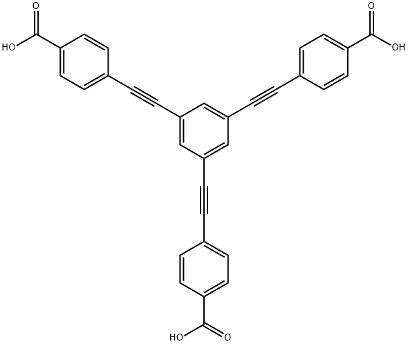 4,4',4''-(ベンゼン-1,3,5-トリイルトリス(エチン-2,1-ジイル))トリ安息香酸 化学構造式