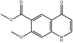 7-メトキシ-4-オキソ-1,4-ジヒドロキノリン-6-カルボン酸メチル 化学構造式
