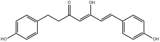 1,7-Bis(4-ヒドロキシフェニル)-3-ヒドロキシ-1,3-ヘプタジエン-5-オン 化学構造式