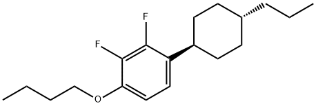 1-ブトキシ-2,3-ジフルオロ-4-(trans-4-プロピルシクロヘキシル)ベンゼン 化学構造式