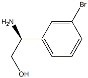 (2S)-2-アミノ-2-(3-ブロモフェニル)エタン-1-オール 化学構造式