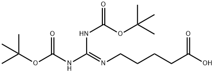 5-(2,3-bis(tert-butoxycarbonyl)guanidino)pentanoic acid Structure