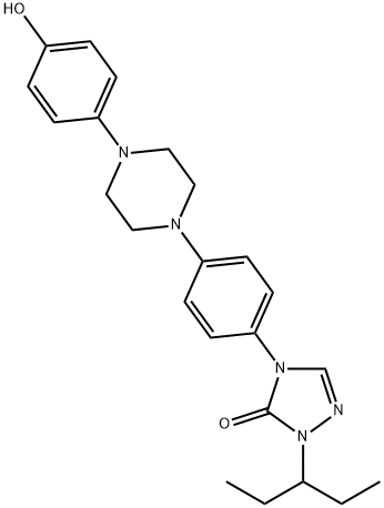 4-(4-(4-(4-羟基苯基)哌嗪-1-基)苯基)-1-(戊烷-3-基)-1H-1,2,4-三唑-5(4H)-酮, 212632-01-4, 结构式