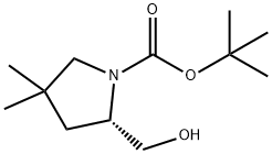 1-Pyrrolidinecarboxylic acid, 2-(hydroxyMethyl)-4,4-diMethyl-, 1,1-diMethylethyl ester, (2S)- Structure