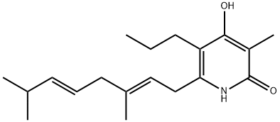 6-[(2E,5E)-3,7-二甲基-2,5-辛二烯基]-4-羟基-3-甲基-5-丙基-2(1H)-吡啶酮,213137-53-2,结构式