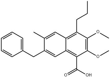 2,3-DiMethoxy-6-Methyl-7-(phenylMethyl)-4-propyl-1-naphthalenecarboxylic Acid Structure