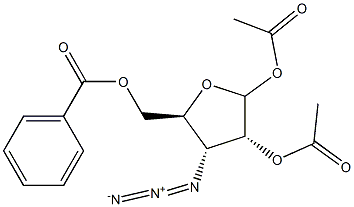 1,2-Di-O-acetyl-3-azido-3-deoxy-5-O-benzoyl-D-ribofuranose Struktur