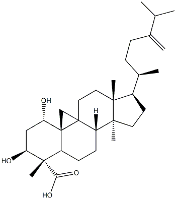 (1ALPHA,3BETA,4ALPHA)-1,3-二羟基-24-亚甲基-9,19-环羊毛甾烷-28-酸, 215609-93-1, 结构式