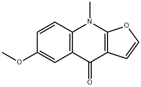 6-甲氧基-9-甲基呋喃并[2,3-B]喹啉-4(9H)-酮,2181-84-2,结构式