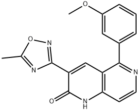 5-(3-Methoxyphenyl)-3-(5-Methyl-1,2,4-oxadiazol-3-yl)-1,6-Naphthyridin-2(1H)-one Structure