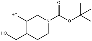 3-ヒドロキシ-4-(ヒドロキシメチル)ピペリジン-1-カルボン酸TERT-ブチル 化学構造式