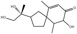 3,11,12-Trihydroxyspirovetiv-1(10)-en-2-one Struktur