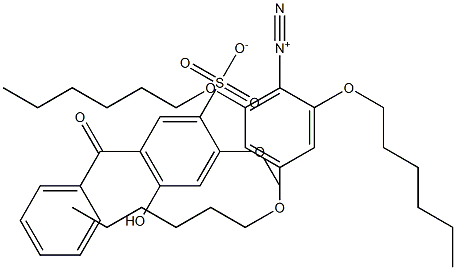 2,4,6-tris(hexyloxy)benzenediazoniuM-5-benzoyl-4-hydroxy-2-Methoxybenzenesulfonate   (ON-5) Struktur
