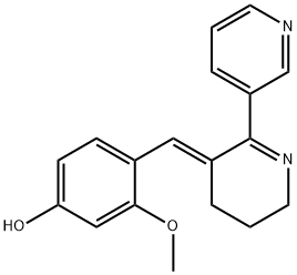 (E)-3-Methoxy-4-((2-(pyridin-3-yl)-5,6-dihydropyridin-3(4H)-ylidene)Methyl)phenol 结构式
