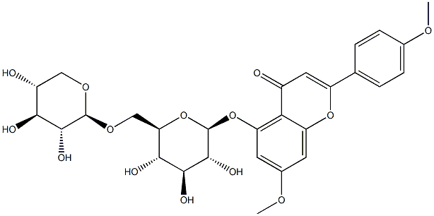 7,4'-Di-O-Methylapigenin 5-O-xylosylglucoside Struktur