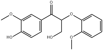 3-羟基-1-(4-羟基-3-甲氧基苯基)-2-(2-甲氧基苯氧基)-1-丙酮 结构式