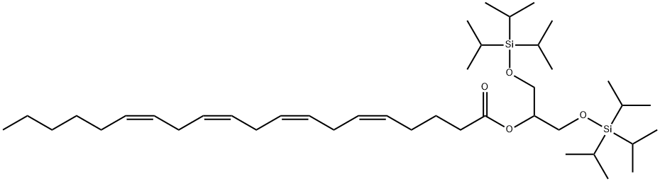 (5Z,8Z,11Z,14Z)-2-[[Tris(1-Methylethyl)silyl]oxy]-5,8,11,14-eicosatetraenoic Acid 1-[[[Tris(1-Methylethyl)silyl]oxy]Methyl]ethyl Ester Structure