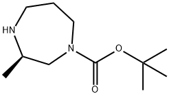 (3R)-Hexahydro-3-methyl-1H-1,4-diazepine-1-carboxylic acid tert-butyl ester Struktur