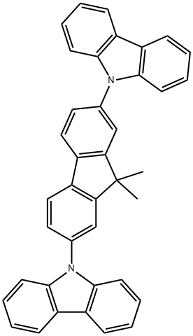 2,7-ビス(9H-カルバゾール-9-イル)-9,9-ジメチルフルオレン 化学構造式
