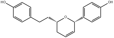 4-[(2S,6S)-5,6-二氢-6-[2-(4-羟基苯基)乙基]-2H-吡喃-2-基]苯酚 结构式