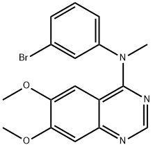 N-(3-溴苯基)-6,7-二甲氧基-N-甲基-4-喹唑啉胺, 229476-53-3, 结构式