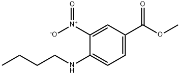 3-ニトロ-4-(ブチルアミノ)安息香酸メチル 化学構造式