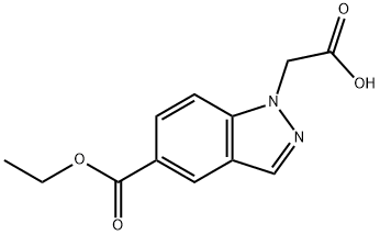 1-CarboxyMethyl-5-ethoxycarbonylindazole 化学構造式
