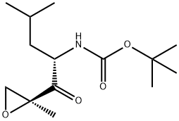 CarbaMic acid, N-[(1S)-3-Methyl-1-[[(2S)-2-Methyl-2-oxiranyl]carbonyl]butyl]-, 1,1-diMethylethyl ester Structure