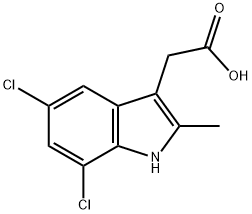 2-(5,7-Dichloro-2-Methyl-1H-indol-3-yl)acetic acid Struktur