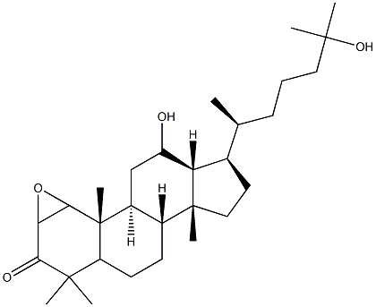 (20S,24R)-20,24-エポキシ-12β,25-ジヒドロキシダンマラン-3-オン 化学構造式