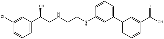 [1,1'-Biphenyl]-3-carboxylicacid,3'-[[2-[[(2R)-2-(3-chlorophenyl)-2-hydroxyethyl]aMino]ethyl]aMino]- Structure