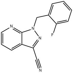 1-(2-fluorobenzyl)-1H-pyrazolo[3,4-b]pyridine-3-carbonitrile Struktur