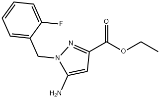 5-氨基-1-(2-氟苄基)-1H-吡唑-3-羧酸乙酯,256504-39-9,结构式