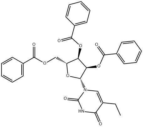 2',3',5'-Tri-O-benzoyl-5-ethyluridine Struktur
