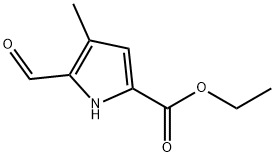 4-メチル-5-ホルミル-1H-ピロール-2-カルボン酸エチル 化学構造式