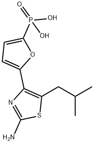 2-氨基-5-异丁基-4-[5-膦酰基-2-呋喃基]噻唑, 261365-11-1, 结构式