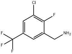 3-クロロ-2-フルオロ-5-(トリフルオロメチル)ベンジルアミン 化学構造式