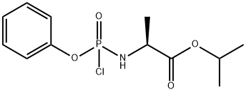 N- 【P(S)-氯-苯氧基-氧化磷基】-L-丙氨酸异丙酯, 261909-49-3, 结构式