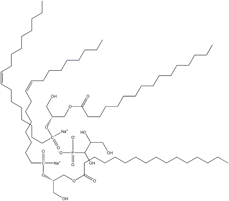 1-PALMITOYL-2-OLEOYL-SN-GLYCERO-3-PHOSPHO-(1'-RAC-GLYCEROL) (SODIUM SALT);16:0-18:1 PG 结构式