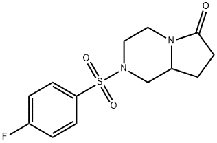 2-[(4-氟苯基)磺酰基]六氢吡咯并[1,2-A]吡嗪-6(2H)-酮, 272786-64-8, 结构式