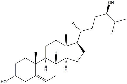 CHOLEST-5-ENE-3,24(R)-DIOL;24(R)-HYDROXYCHOLESTEROL, 27460-26-0, 结构式