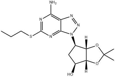 (3aR,4S,6R,6aS)-6-[7-Amino-5-(propylthio)-3H-1,2,3-triazolo[4,5-d]pyrimidin-3-yl]tetrahydro-2,2-dimethyl-4H-cyclopenta-1,3-dioxol-4-ol|(3AR,4S,6R,6AS)-6-[7-氨基-5-(丙硫基)-3H-1,2,3-三氮唑并[4,5-D]嘧啶-3-基]四氢-2,2-二甲基-4H-环戊烯并-1,3-二恶茂-4-醇