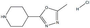 2-甲基-5-(哌啶-4-基)-1,3,4-噁二唑盐酸盐, 280110-76-1, 结构式