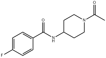 N-(1-acetyl-4-piperidinyl)-4-fluoro-BenzaMide, 283167-06-6, 结构式