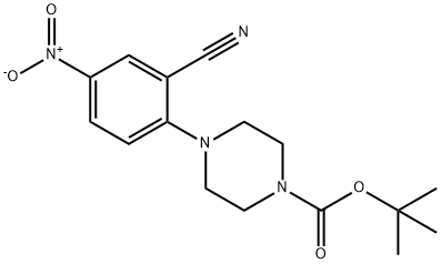 tert-Butyl 4-(2-cyano-4-nitrophenyl)piperazine-1-carboxylate Struktur