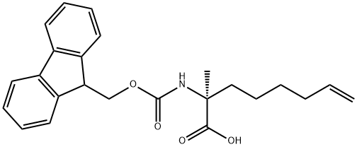 (2S)-2-(9H-フルオレン-9-イルメトキシカルボニルアミノ)-2-メチル-7-オクテン酸 化学構造式