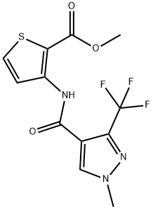 3-[[[1-Methyl-3-(trifluoroMethyl)-1H-pyrazol-4-yl]carbonyl]aMino]-2-thiophenecarboxylic Acid Methyl Ester,293326-85-9,结构式